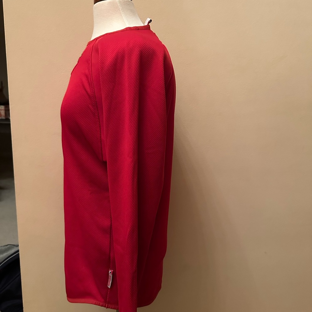 Vintage Majestic Therma Red Long Sleeve Shirt with Cardinal Emblem - Picture 2 of 6